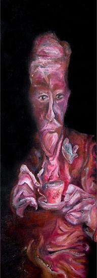 Vieil Homme à la tasse, 25x75 cm, huile sur toile, 2005