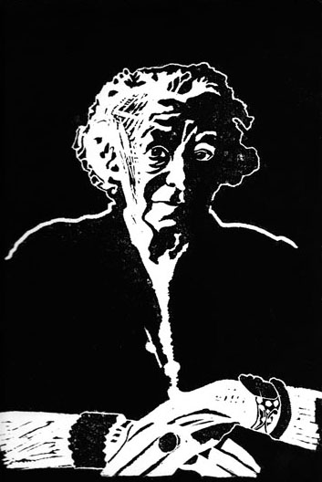 Vieille Femme aux Bijoux-1, 28x40 cm, encre sur papier, 2006