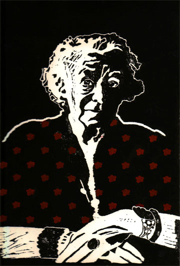 Vieille Femme aux Bijoux-2, 28x40 cm, encre sur papier, 2006